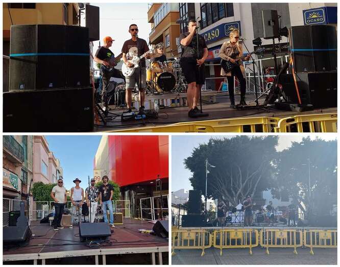 Los tres grupos durante los ensayos de esta hora, en las horas previas a los conciertos/TA.